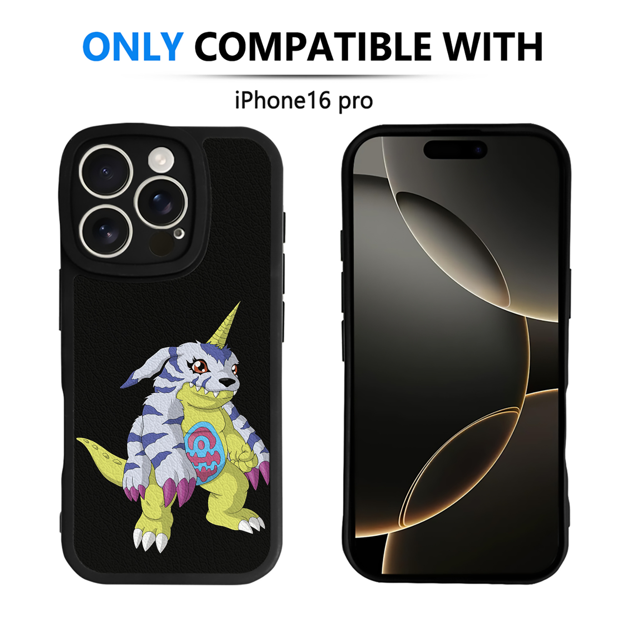（画像用） Digimon デジタルモンスター/デジモン 【iPhone 16シリーズ対応】シリコンスマホケース（レザー調） 材質：シリコン
